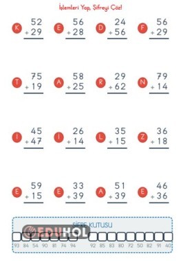 ŞİFRELİ ELDELİ TOPLAMA - 2