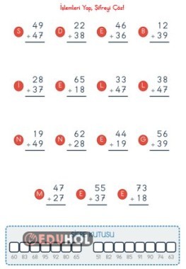 ŞİFRELİ ELDELİ TOPLAMA -1