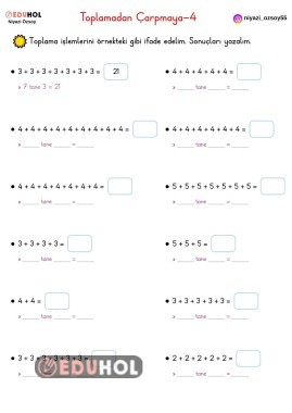 TOPLAMADAN ÇARPMAYA 4