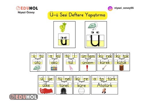 Ü Sesi Deftere Yapıştırma