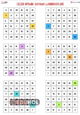 ÜÇER RİTMİK SAYMA LABİRENTLERİ