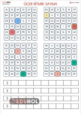 ÜÇER RİTMİK SAYMA LABİRETLERİ VE YAZMA