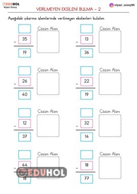 VERİLMEYEN EKSİLENİ BULMA -2