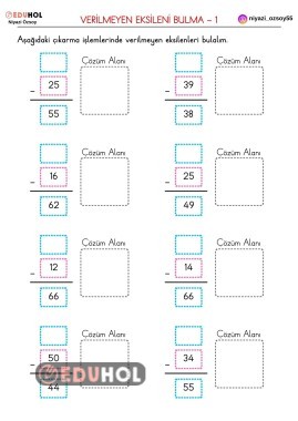 VERİLMEYEN EKSİLENİ BULMA-1