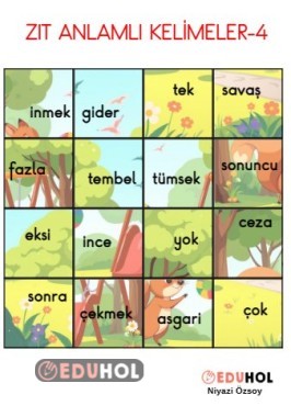 ZIT ANLAMLI KELİMELER YAPBOZ -4