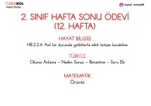 2. Sınıf Hafta Sonu Öfevi (12. Hafta)