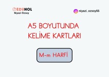 M-m Harfi A5 BOYUTUNDA PANO KELİMELERİ