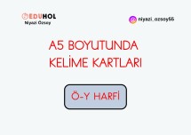 Ö-Y HARFLERİNDEN OLUŞAN KELİME KARTLARI