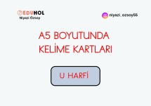 U SESİ İLE OLUŞAN KELİME KARTLARI
