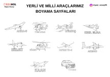 YERLİ VE MİLLİ ARAÇLARIMIZ BOYAMA SAYFALARI