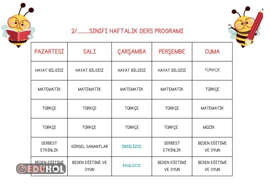 Düzenlenebilir 2.Sınıf Haftalı... · Eduhol - Etkinlik İndir Oyun Oyna ...