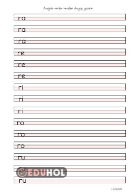 R SESİ İLE İLGİLİ HECE ÇALIŞMASI 1