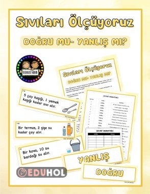 Sıvıları Ölçme-Doğru Yanlış Eşleştirme