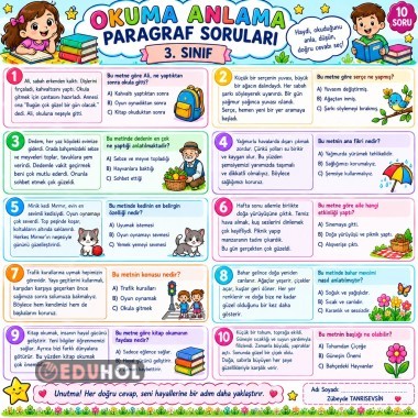 okuma anlama paragraf soruları