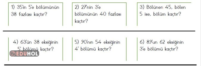 Çarpma bölme problem çözme