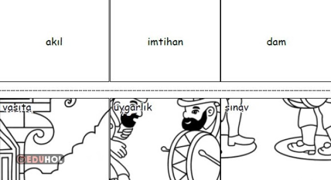 Eş anlam yapbozu ( Karagöz-Hacivat görseli)