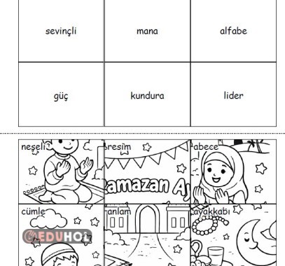 Eş anlamlı kelimeler Ramazan yapbozu