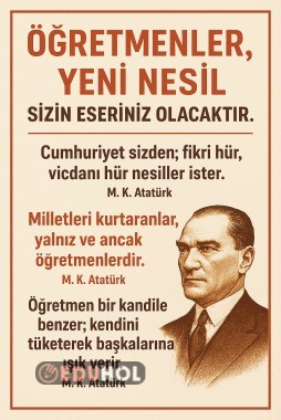 Öğretmenler günü sözleri afişi