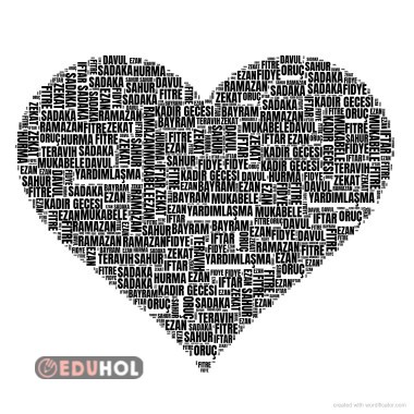 Ramazan ayı kelimeleriyle etkinlik kalp