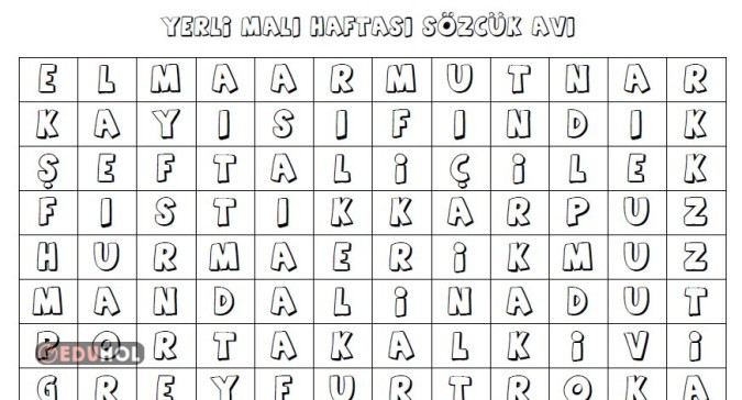 Yerli Malı Haftası Sözcük Avı