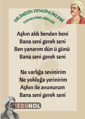 Yunus Emre örnek şiirleri (Afiş şeklinde)