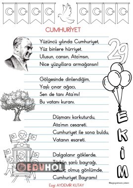 Cumhuriyet Bayramı şiir şablon