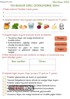 Ekim-Kasım Fen Süreç