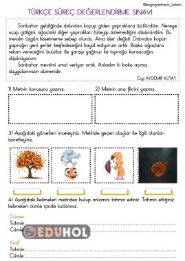 TÜRKÇE EYLÜL SÜREÇ DEĞERLENDİRME