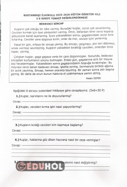2. SINIF TÜRKÇE GENEL DEĞERLENDİRME