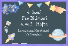 4. Sınıf Fen Bilimleri 4. ve 5. Hafta