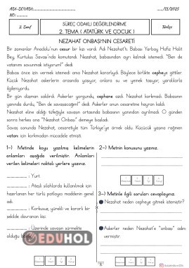 2.TEMA( ATATÜRK VE ÇOCUK) SÜREÇ DEĞERLENDİRME
