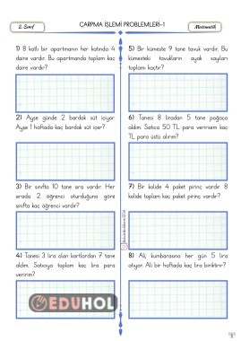 ÇARPMA İŞLEMİ PROBLEMLERİ-1