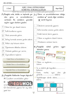 GÖREVİM, SORUMLULUĞUM(SÜREÇ DEĞERLENDİRME)