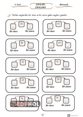 SAYILARI SIRALAMA