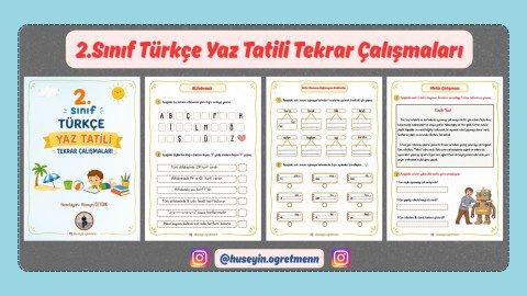 2.Sınıf Türkçe Yaz Tatili Tekrar Çalışmaları
