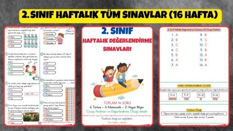 2. SINIF HAFTALIK TÜM SINAVLAR TEK PDF (94 SAYFA)