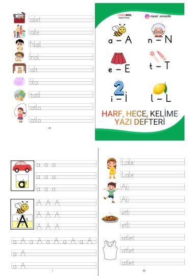 HARF HECE KELİME YAZI DEFTERİ