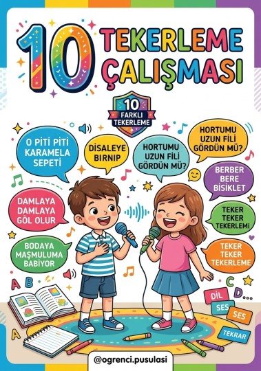10 TEKERLEME (AKICI OKUMA ÇALIŞMASI)